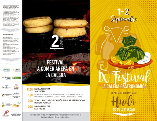 El Huila, invitado especial en el IX Festival ‘La Calera Gastronómica’