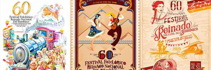 Elegidos finalistas en el concurso para el afiche oficial de nuestro 60 Festival Folclórico 2020