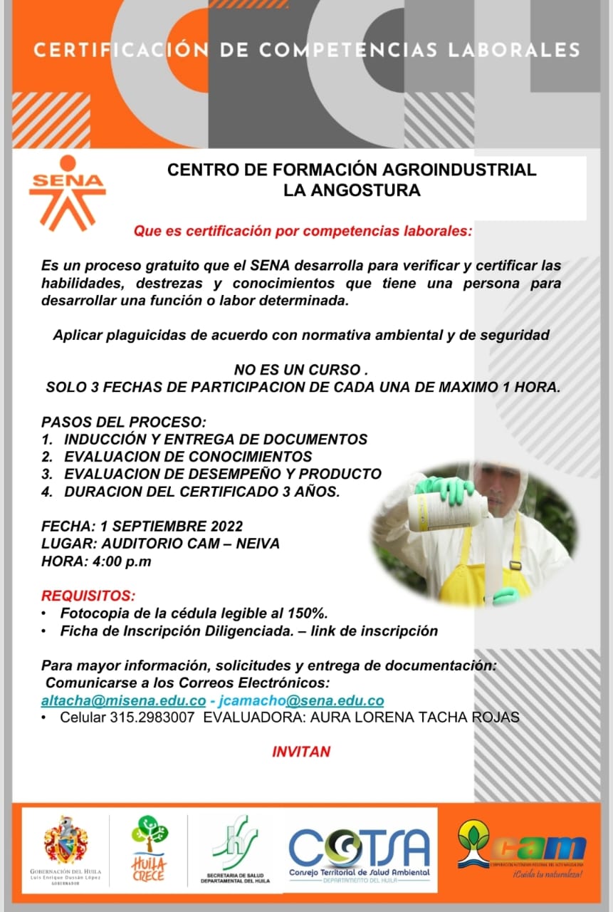 Participe en aplicación de Plaguicidas de acuerdo a normativa ambiental y de seguridad