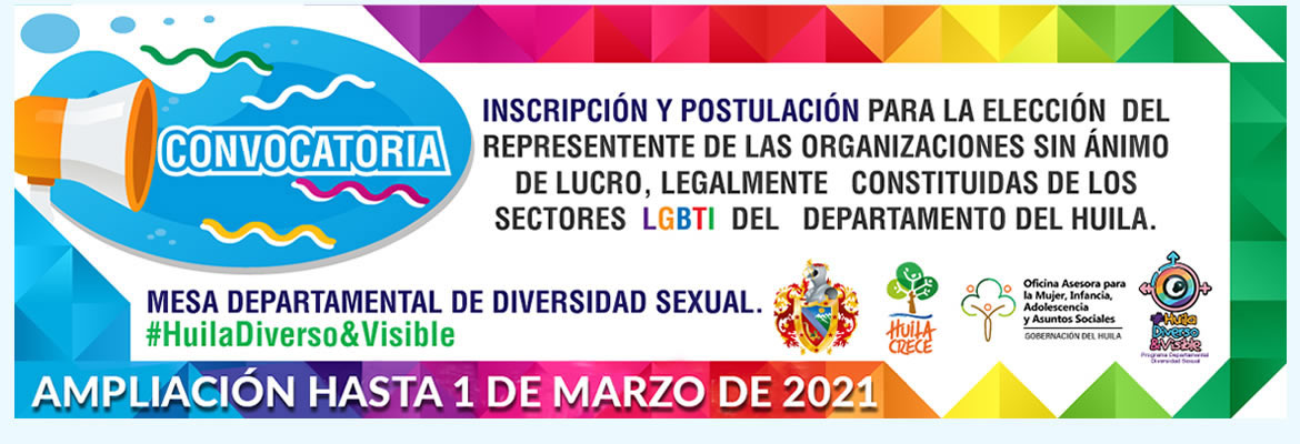 Convocatoria para la  Inscripción, Postulación Elección y representante Organizaciones Diversas LGBTI y Personas con Enfoque OS/IG